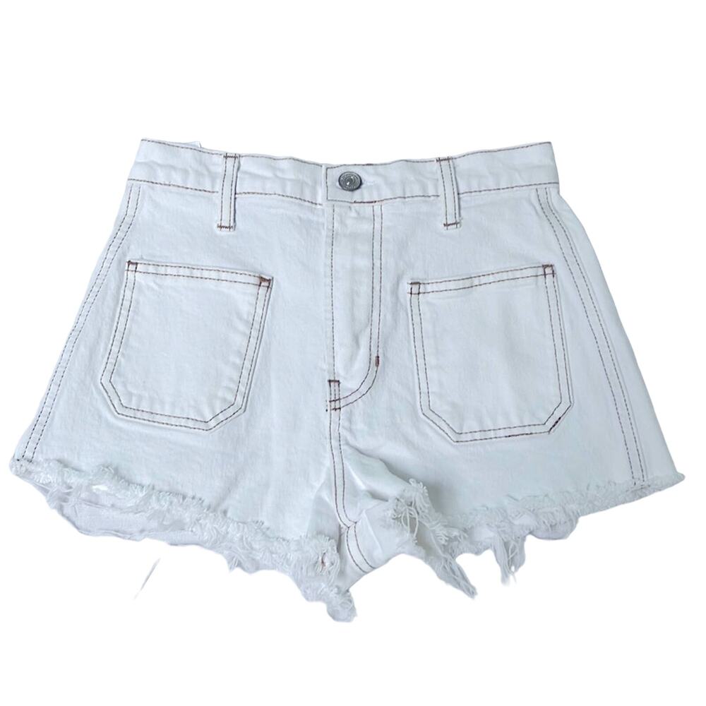 Reformation White Denim Sailor Shorts Size 24